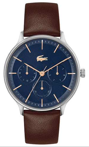 Lacoste Club Blue Dial Brown Leather Strap Watch for Men - 2011227