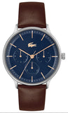Lacoste Club Blue Dial Brown Leather Strap Watch for Men - 2011227