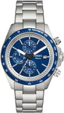Fossil Autocross Blue Dial Silver Steel Strap Watch for Men - BQ2869