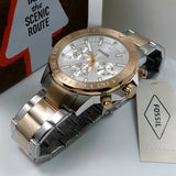 Fossil Bannon White Dial Two Tone Steel Strap Watch for Men - BQ2707