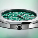 D1 Milano Ultra Thin Fir Green Dial Silver Steel Strap Watch for Men - D1-UTBJ34