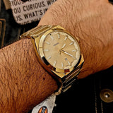 Fossil Everett Gold Dial Gold Steel Strap Watch for Men- FS5965