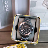 Fossil Bannon Black Dial Gray Steel Strap Watch for Men - BQ2705