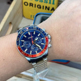 Fossil Bannon Blue Dial Silver Steel Strap Watch for Men - BQ2771