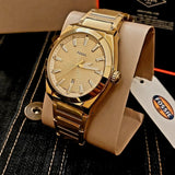 Fossil Everett Gold Dial Gold Steel Strap Watch for Men- FS5965