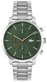 Lacoste Replay Green Dial Silver Steel Strap Watch for Men - 2011178