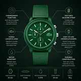 Lacoste 12.12 Green Dial Green Silicone Strap Watch for Men - 2010973