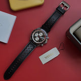 Fossil Autocross Two Black Dial Black Leather Strap Watch for Men - BQ2888