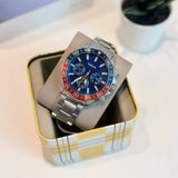 Fossil Bannon Blue Dial Silver Steel Strap Watch for Men - BQ2771