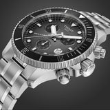 Tissot Seastar Black Dial Silver Steel Strap Watch for Men - T120.217.11.061.00