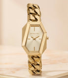 Michael Kors Suri Gold Dial Gold Steel Strap Watch for Women - MK4878