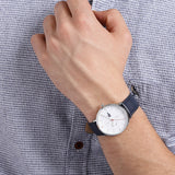 Lacoste Moon White Dial Blue Leather Strap Watch for Men - 2010975