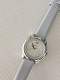 Emporio Armani Valeria Silver Dial Blue Leather Strap Watch for Women - AR11032