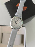 Emporio Armani Valeria Silver Dial Blue Leather Strap Watch for Women - AR11032