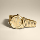 Fossil Everett Gold Dial Gold Steel Strap Watch for Men- FS5965