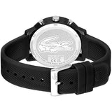 Lacoste 12.12 Black Dial Black Silicon Strap Watch for Men - 2011243