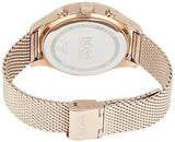 Hugo Boss Associate Chronograph Black Dial Rose Gold Mesh Bracelet Watch for Men - 1513806