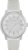 Lacoste 12.12 Silver Dial White Silicone Strap Watch for Men - 2011240