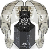 Philipp Plein The Skeleton Black Dial Black Silicone Strap Watch for Men - PWVBA0423