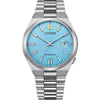 Citizen Tsuyosa Automatic Turquoise Blue Dial Silver Steel Strap Watch for Men - NJ0151-53L