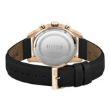 Hugo Boss Skymaster Chronograph Blue Dial Black Leather Strap Watch for Men - 1513783