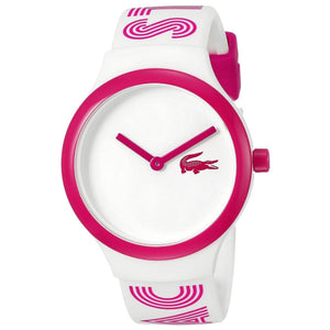 Lacoste Goa White Dial 2 Tone Silicone Strap Watch for Woman - 2020106