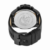 Diesel Mega Chief Chronograph Black Dial Black Leather Strap Watch For Men - DZ4323