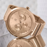 Tommy Hilfiger Lidia Rose Gold Dial Rose Gold Mesh Strap Watch for Women - 1782538