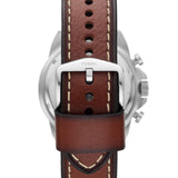 Fossil Bannon Green Dial Brown Leather Strap Watch for Men - FS5898