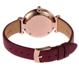 Emporio Armani Gianni T Bar Crystals Purple Dial Purple Leather Strap Watch for Women - AR11487