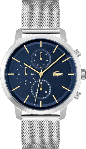 Lacoste Replay Blue Dial Silver  Steel Strap Watch for Men - 2011256
