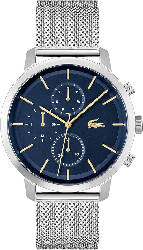 Lacoste Replay Blue Dial Silver  Steel Strap Watch for Men - 2011256