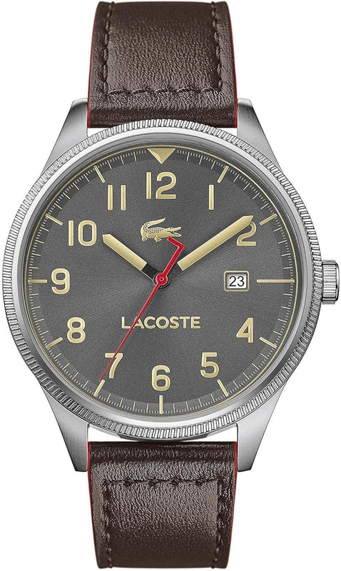 Lacoste Continental Gray Dial 2 Tone Leather Strap Watch for Men - 2011020