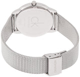 Calvin Klein Minimalist Black Dial Silver Mesh Bracelet Watch for Men - K3M2112X