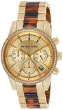 Michael Kors Ritz Chronograph Gold Dial Two Tone Steel Strap Watch for Women - MK6322