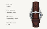 Fossil Townsman Clear Dial Brown Leather Strap Watch for Men - ME3267