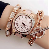 Michael Kors Bryn Rose Gold Dial Two Tone Steel Strap Watch for Women - MK6135