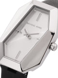 Michael Kors Suri Silver Dial Black Leather Strap Watch for Women - MK4881