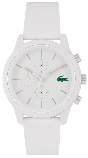 Lacoste 12.12 White Dial White Silicon Strap Watch for Men - 2010974