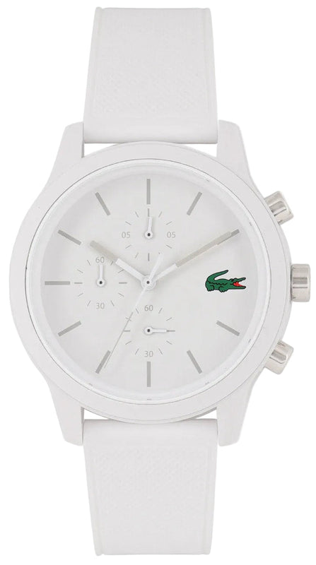 Lacoste 12.12 White Dial White Silicon Strap Watch for Men - 2010974