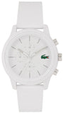 Lacoste 12.12 White Dial White Silicon Strap Watch for Men - 2010974