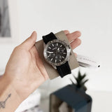 Fossil Bannon Black Dial Black Silicon Strap Watch for Men - BQ2711