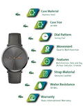 Lacoste Moon Gray Dial Gray Leather Strap Watch for Men - 2011059