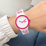 Lacoste Goa White Dial 2 Tone Silicone Strap Watch for Woman - 2020106