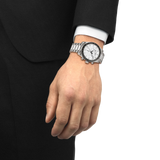 Tissot PR516 White Dial Grey Steel Strap Watch for Men - T149.417.11.011.00
