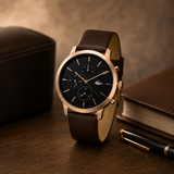 Lacoste Replay Black Dial Brown Leather Strap Watch for Men - 2011257