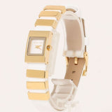 Michael Kors Darrington Silver Dial Two Tone Leather Strap Watch for Women - MK4899
