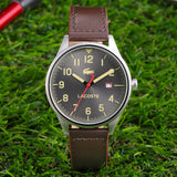Lacoste Continental Gray Dial 2 Tone Leather Strap Watch for Men - 2011020