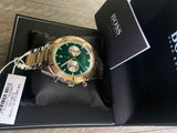 Hugo Boss Santiago Chronograph Green Dial Two Tone Steel Strap Watch for Men - 1513872