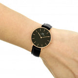 Daniel Wellington Classic Petite Reading Black Dial Black Leather Strap Watch For Women - DW00100167